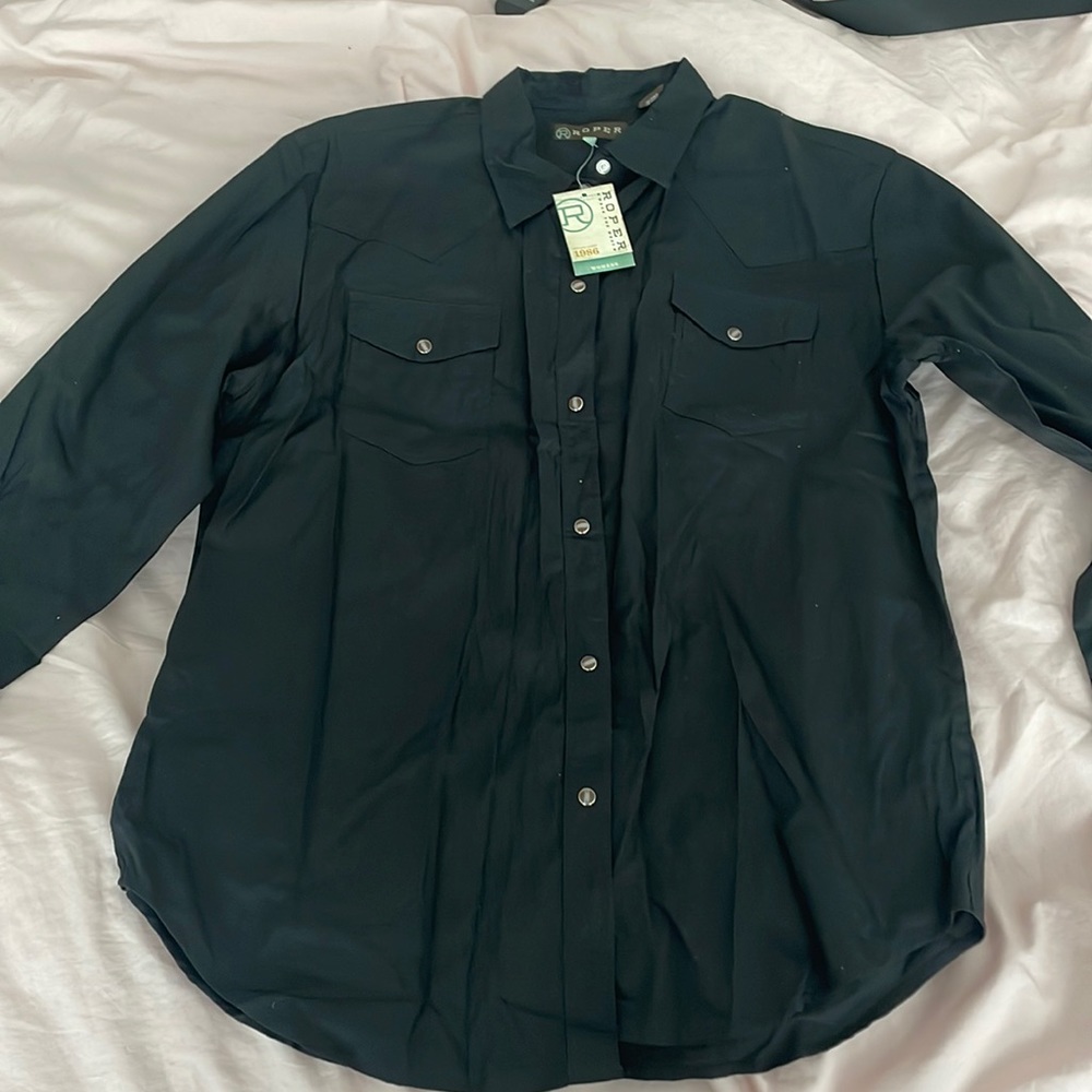 Roper Black Long-Sleeve Western Shirt